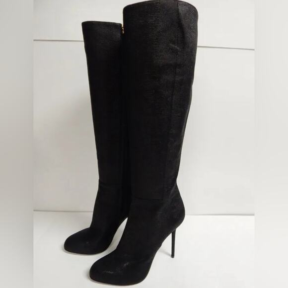 Sergio Rossi womens black Piper Nero Scarpe Donna knee high Boots size 37 US 7